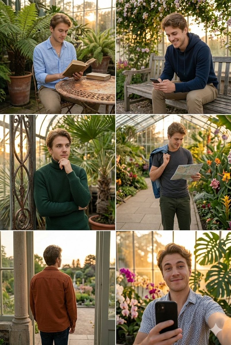 Sunlit Greenhouse Exploration Collage