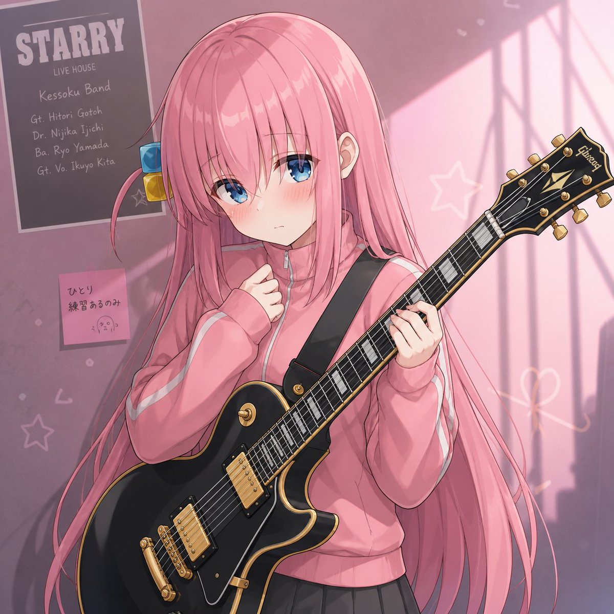 女孩动漫插画星空暗黑