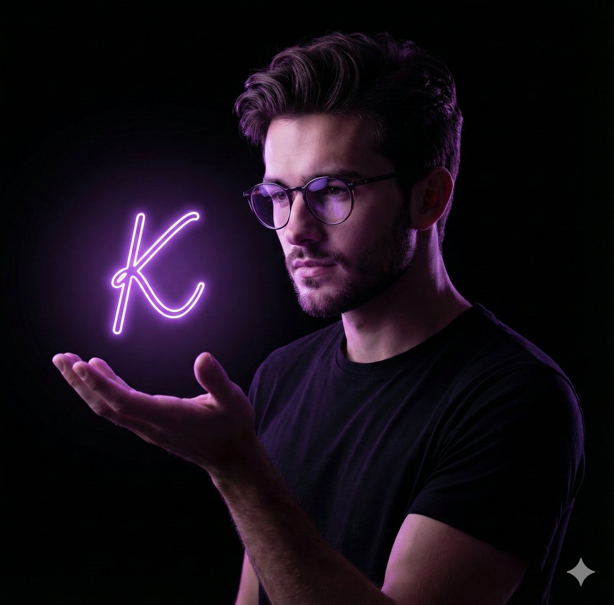 Dramatic Neon Hand-Lettering Portrait