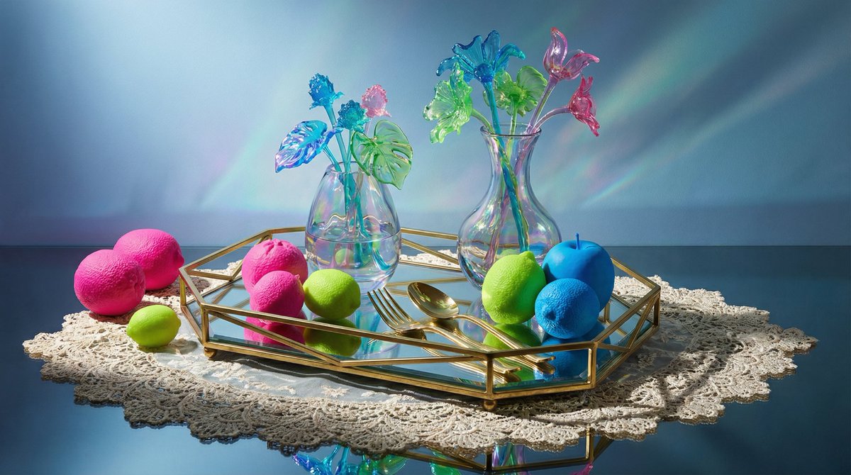 Maximalist Tabletop Arrangement Product Photography