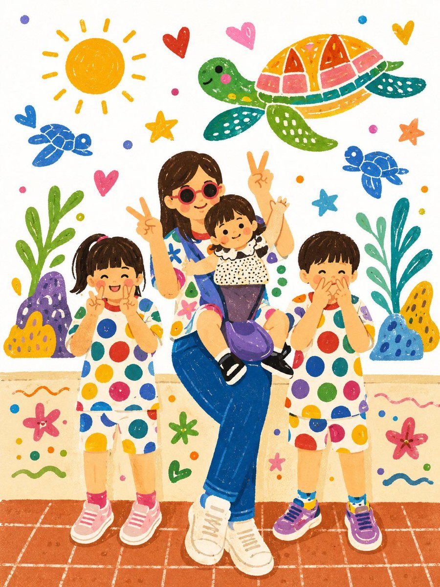 人像插画手绘海洋可爱