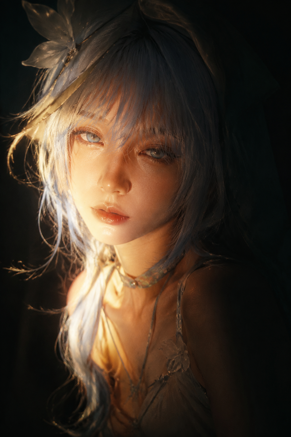 20岁东方成年女性cosplay模特,扮演角色守岸人(鸣潮)…