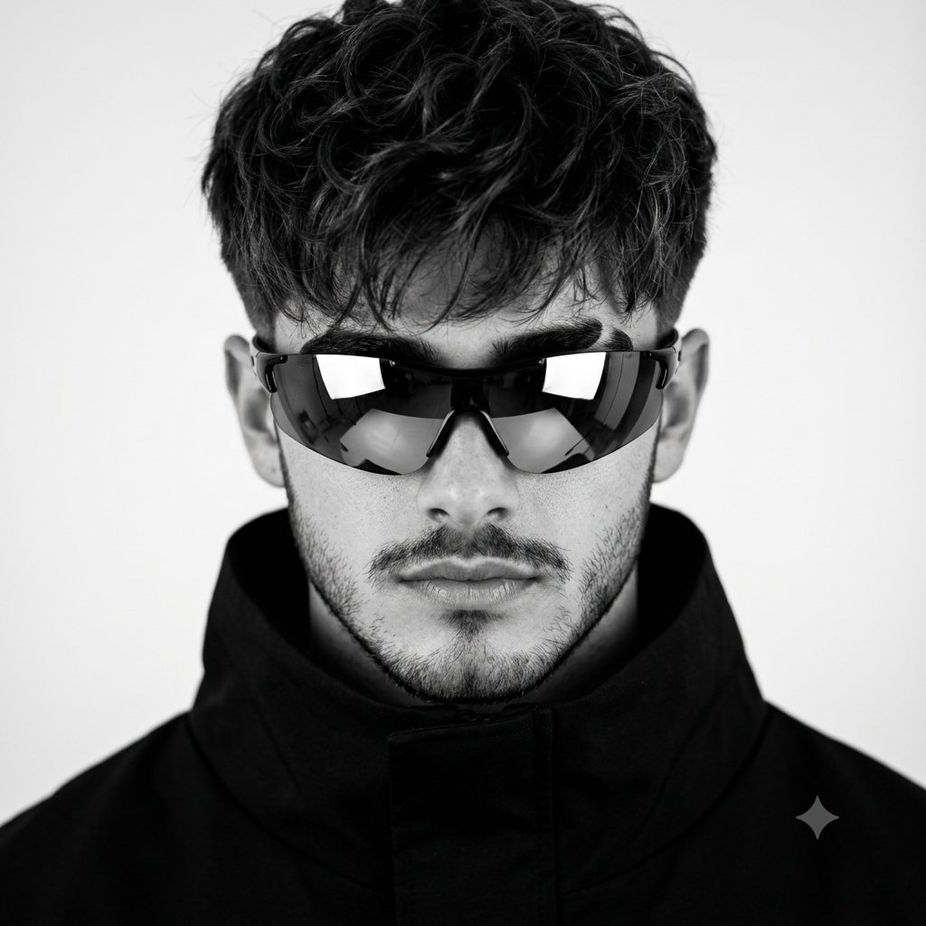 Monochrome Avant-Garde Fashion Portrait