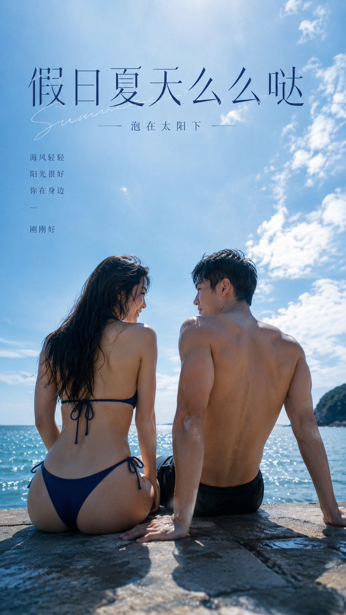 女性写实海报冷调氛围感