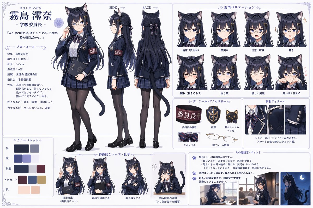 猫冷调夜景优雅