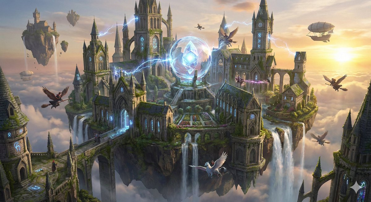 Simple Floating Mage Academy Prompt
