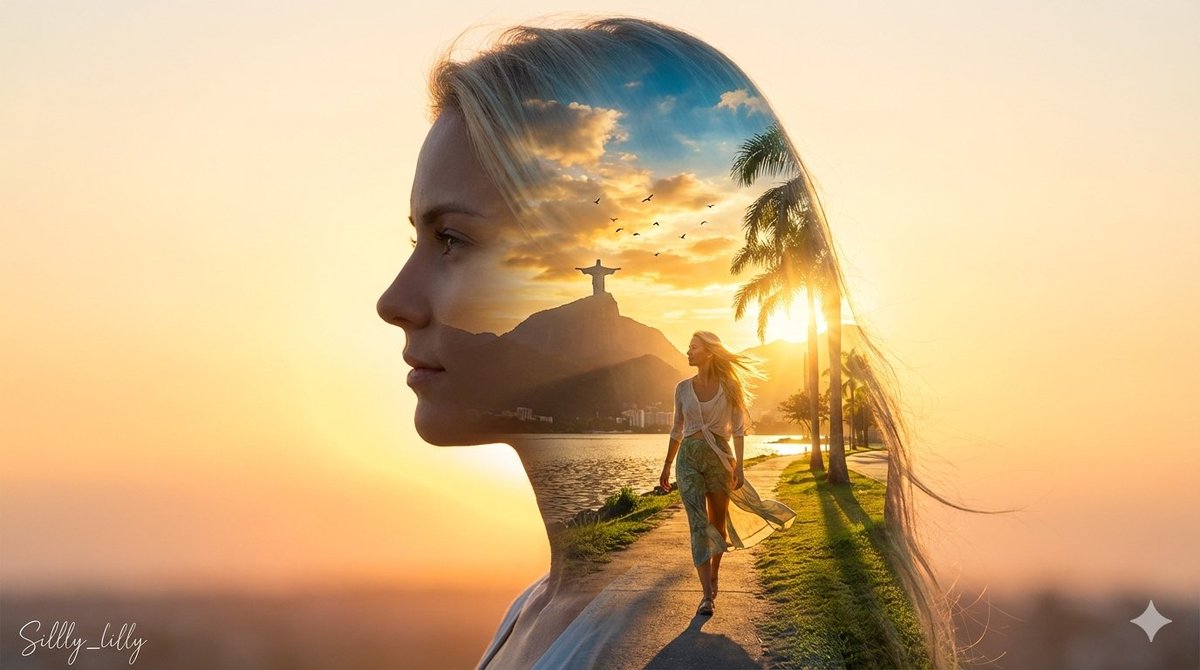 Cinematic Double Exposure Portrait (Rio de Janeiro)