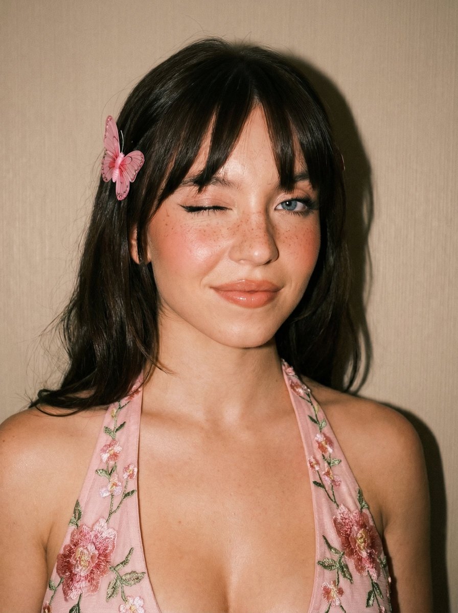Soft Flash Portrait with Coquette Aesthetic