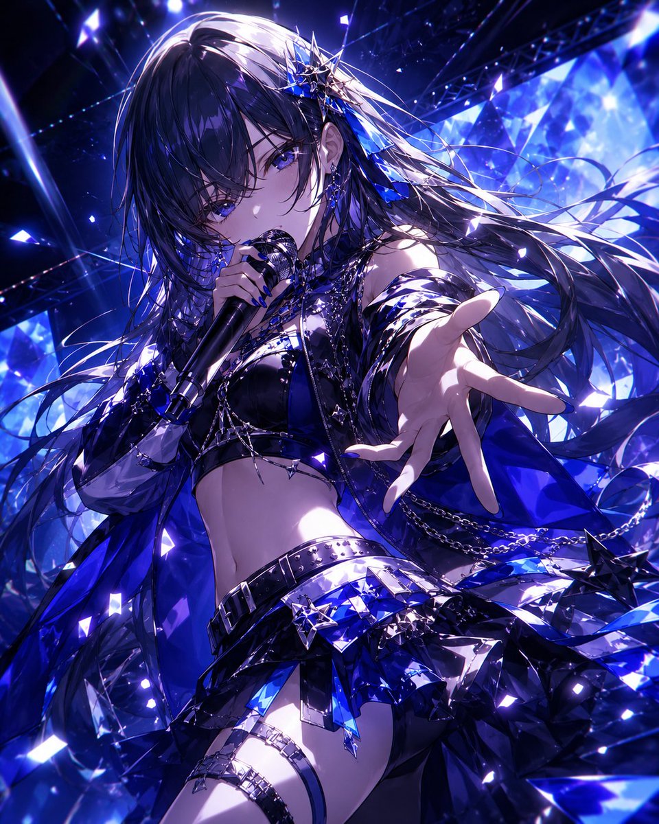 女性动漫插画未来冷调