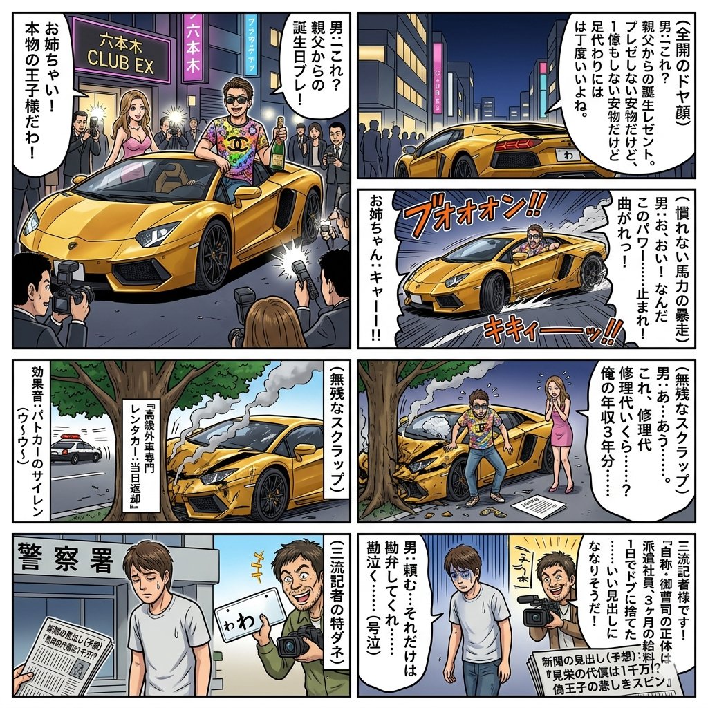 Four-Panel Manga: Rental Heir's 'Wa' Number Accident