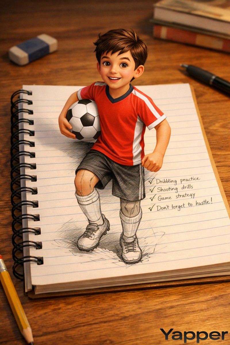 Creative 3D Illusion Artwork of a Boy Stepping Out of a Notebook