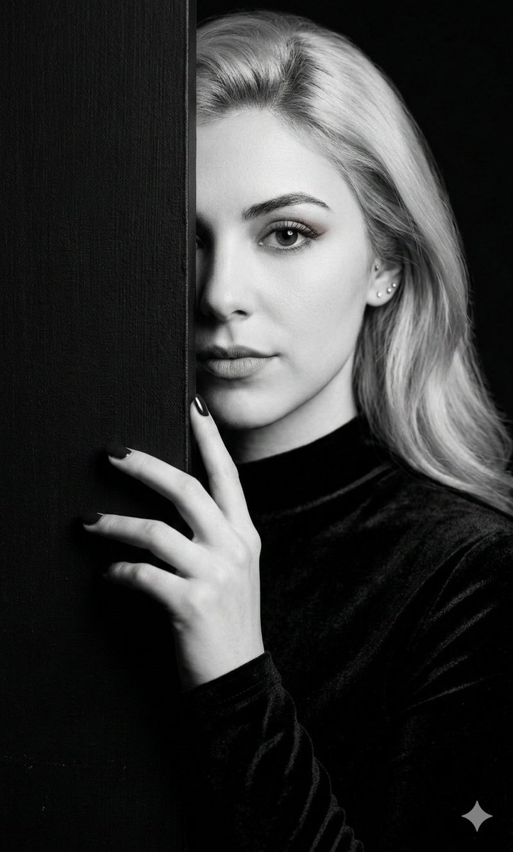 Black and White Studio Portrait with Identity Preservation