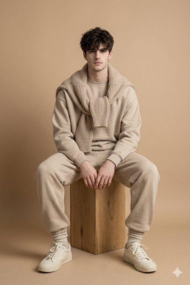 Minimalist Studio Fashion Photo of Young Man