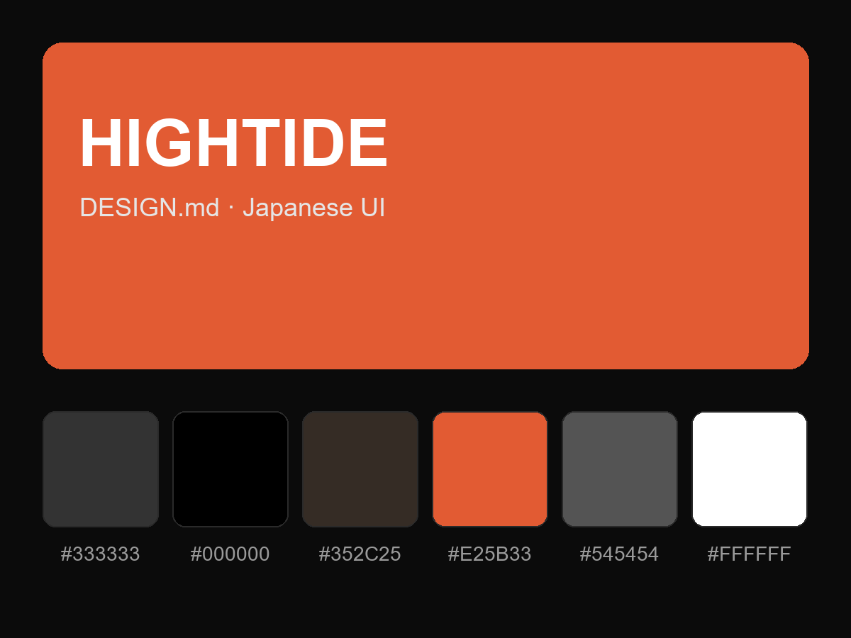 HIGHTIDE Style Design System (DESIGN.md, Japanese UI)