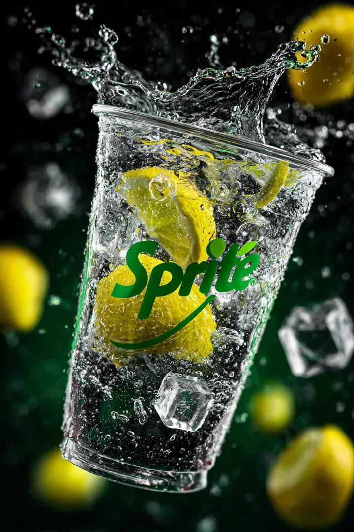 Floating Sprite Product Photography Prompt
