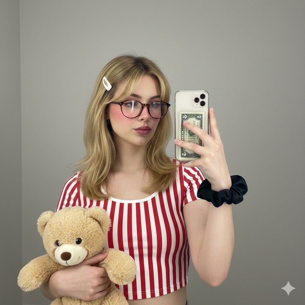 Coquette Aesthetic Mirror Selfie