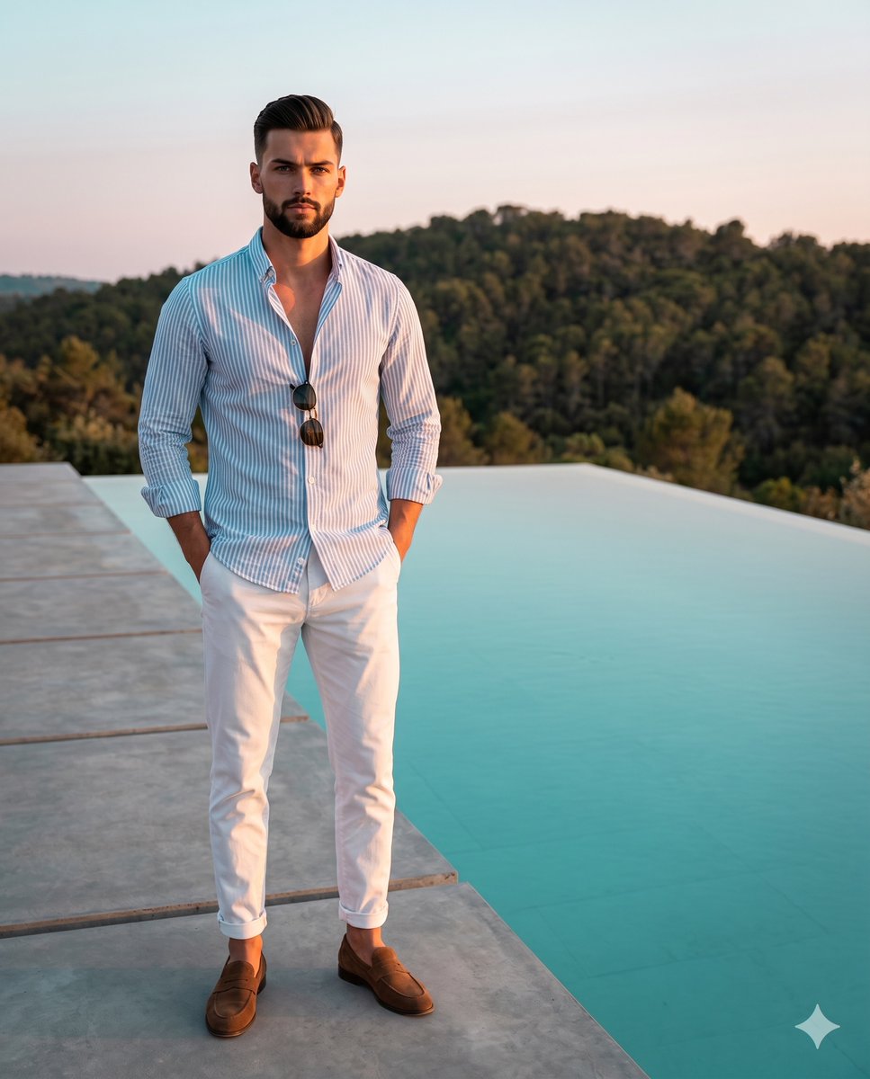 Luxury Men's Lifestyle Pool Portrait