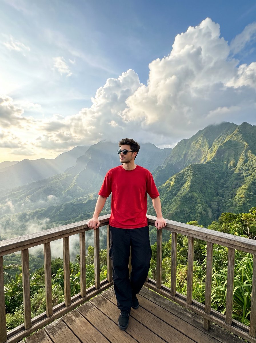 Travel Photo of Man on Mountain Overlook