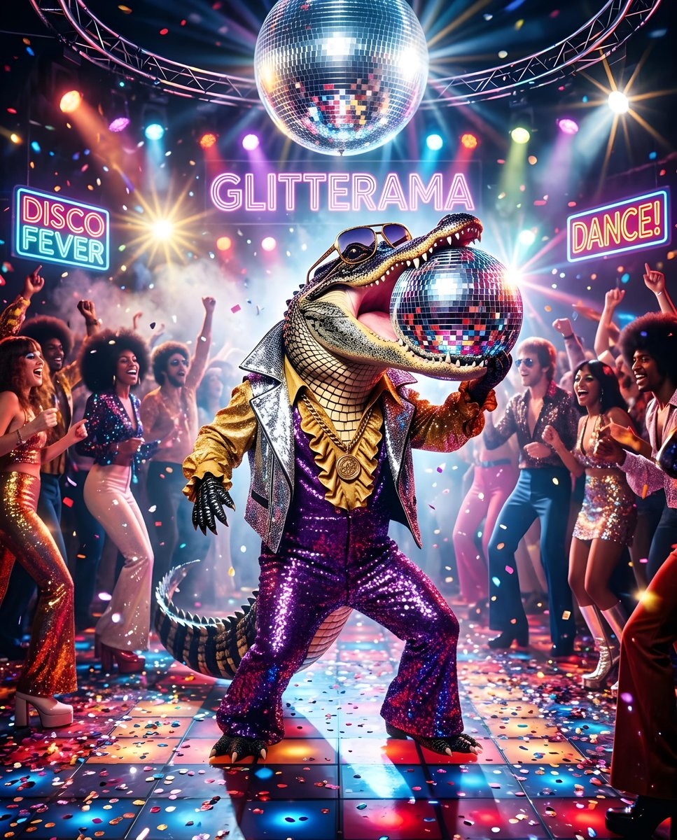 Retro Disco Alligator
