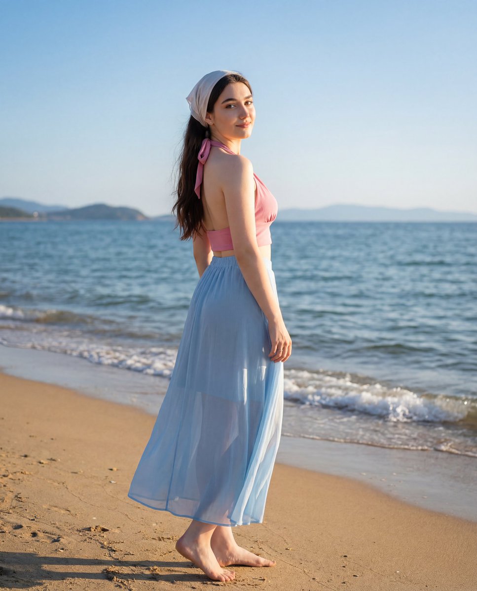 Sun-Kissed Beach Portrait with Identity Lock