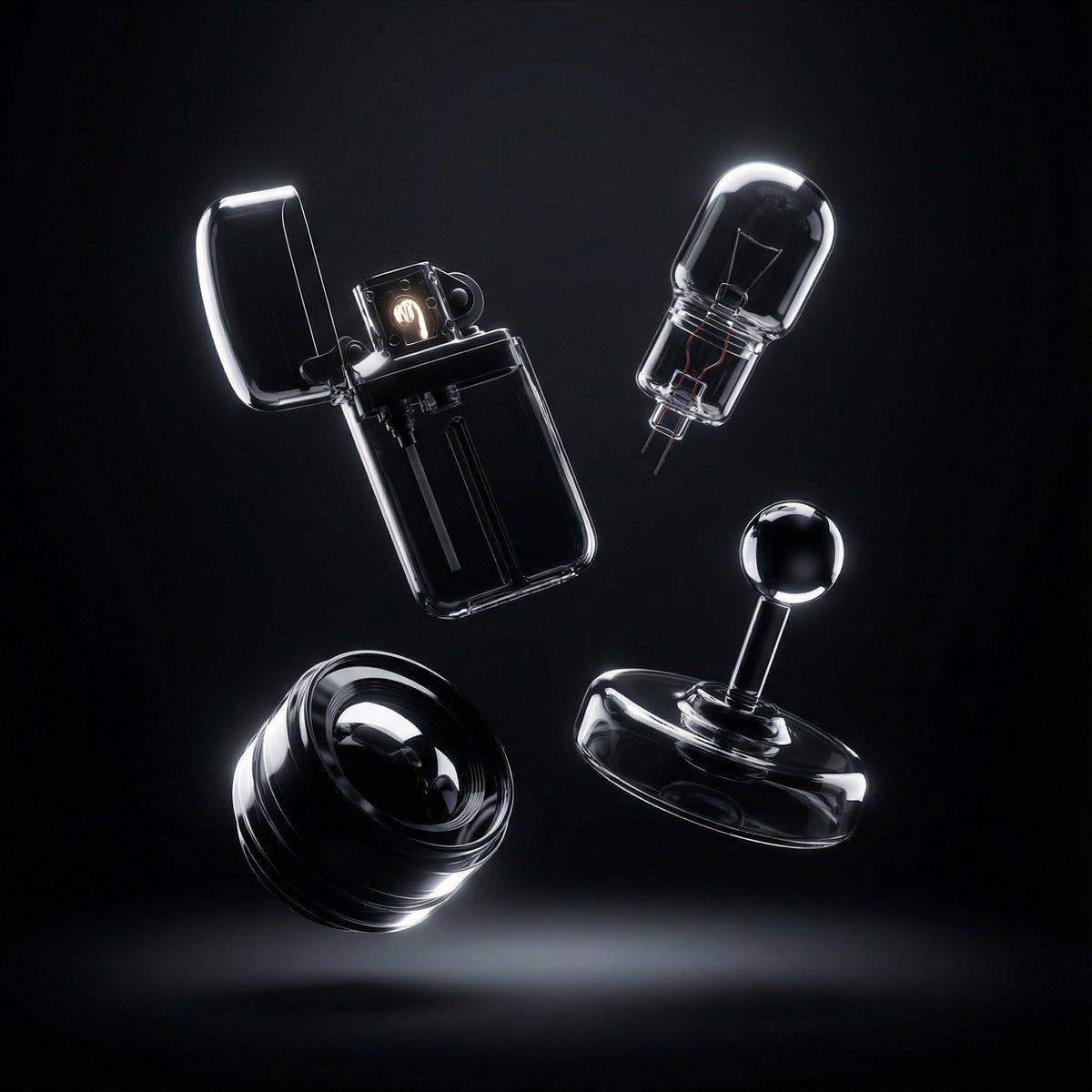 Ultra-Modern Transparent Black Hyperrealism