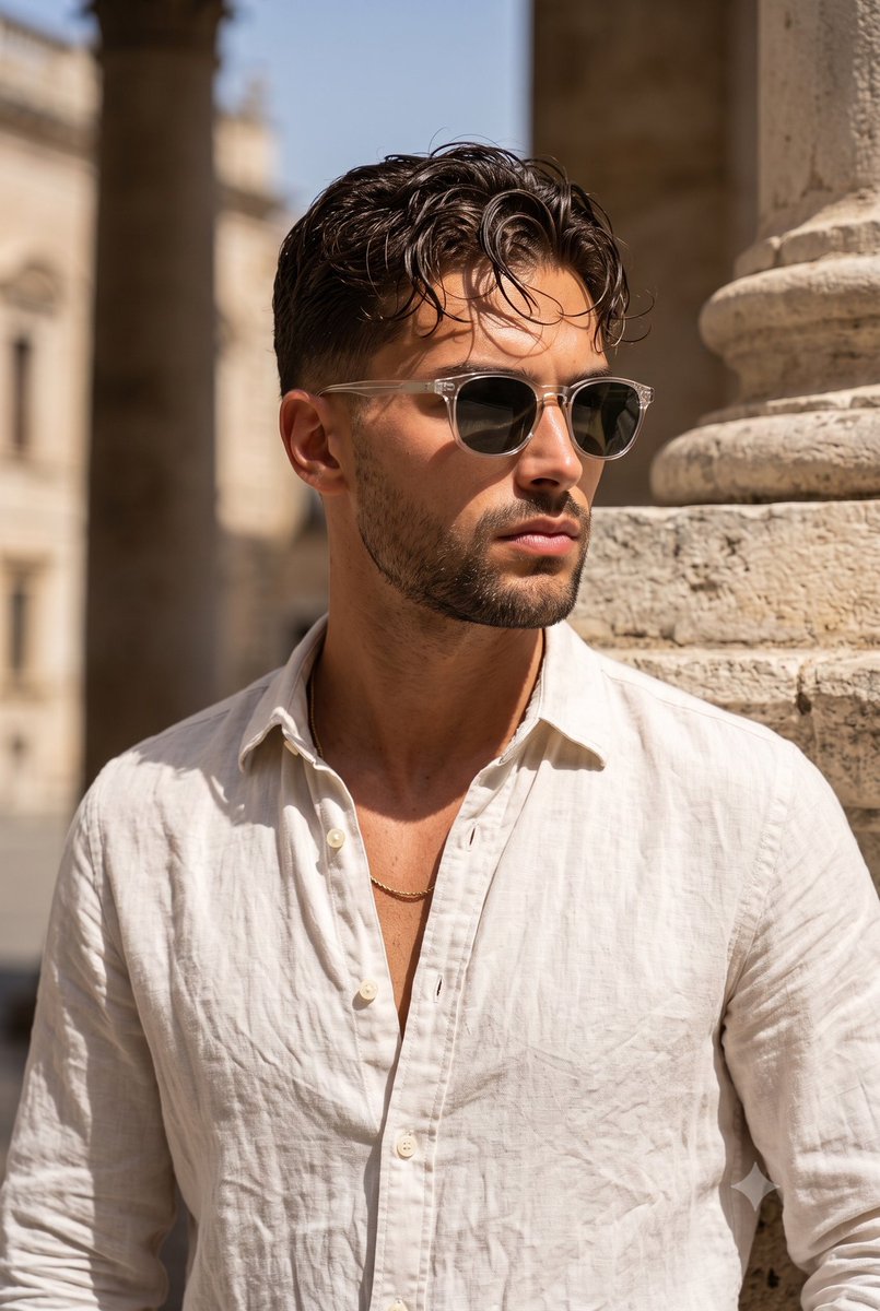 Mediterranean Male Sun-Drenched Portrait