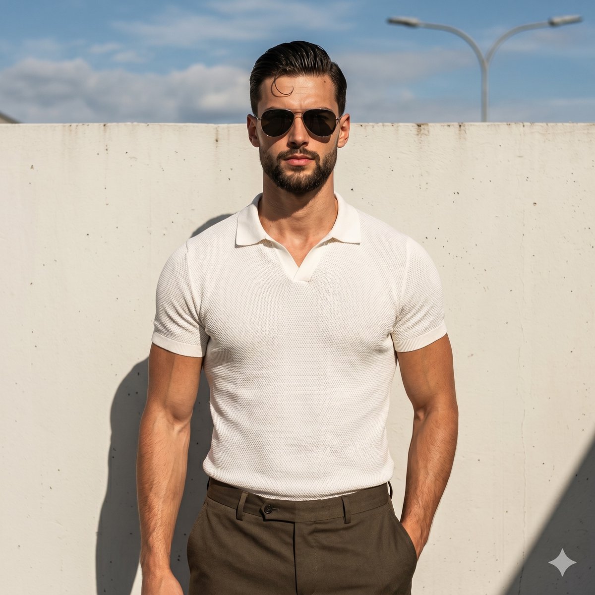 Muscular Man Resort Fashion Portrait