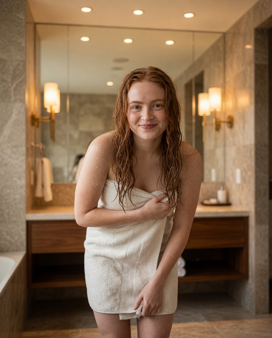 Candid Bathroom Lifestyle Portrait