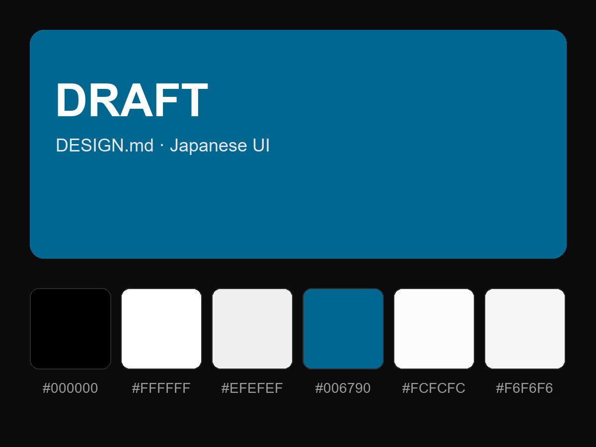 DRAFT Style Design System (DESIGN.md, Japanese UI)