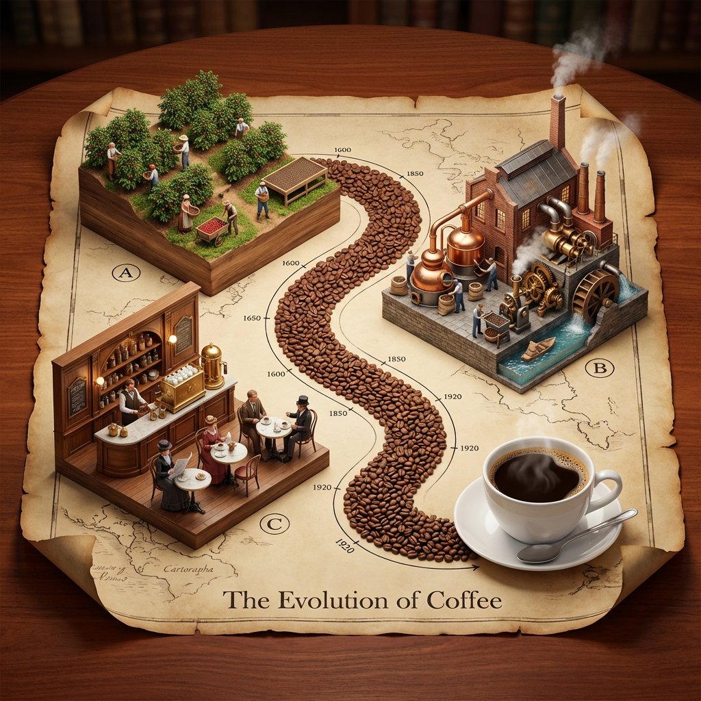 Isometric 3D Diorama of Product Evolution Prompt