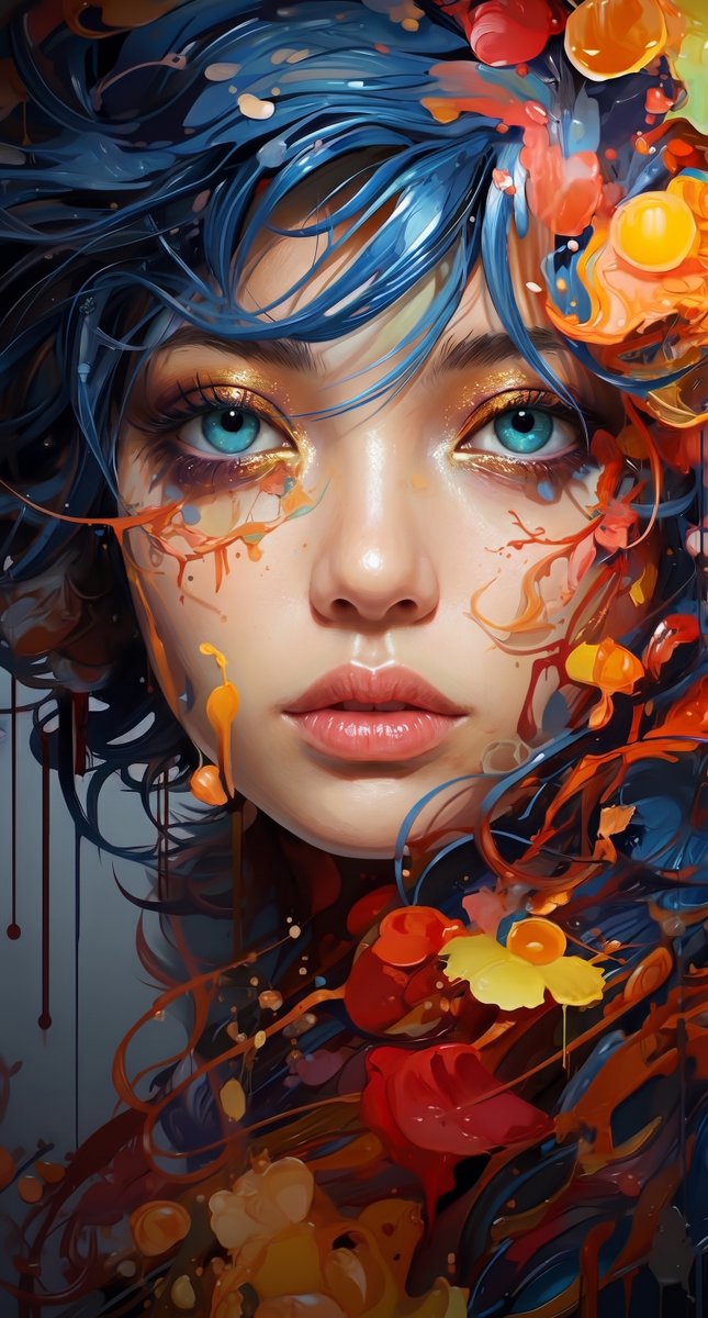 Cinematic Macro Fluid Art Portrait