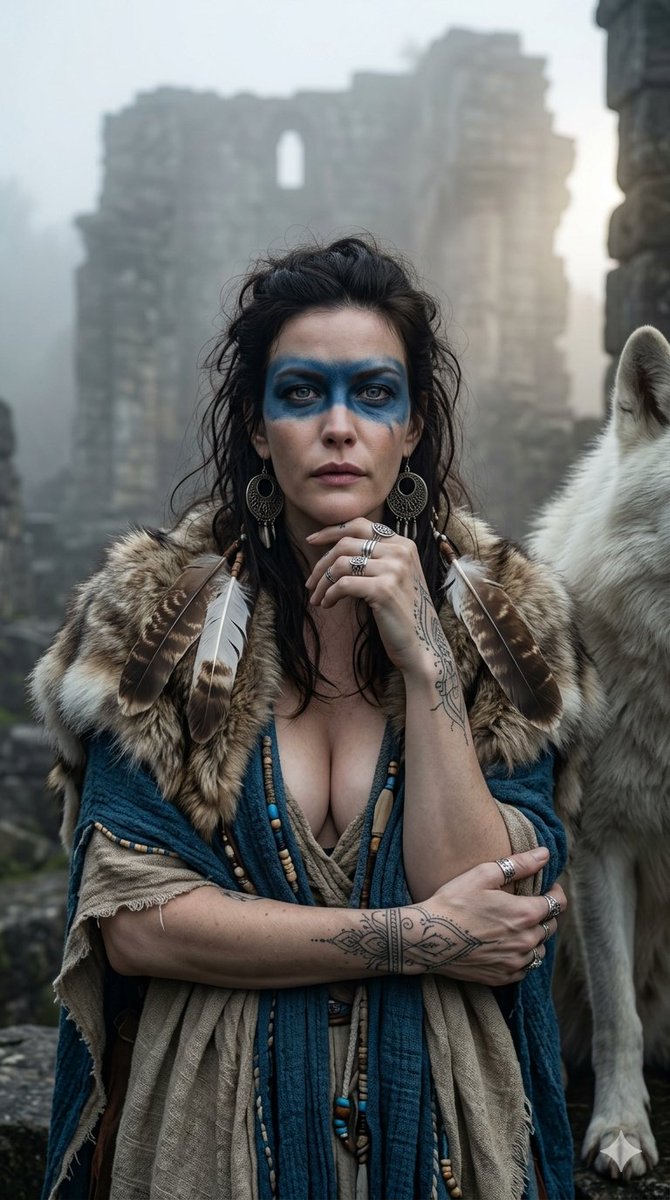 Dark Fantasy Wolf Queen Portrait