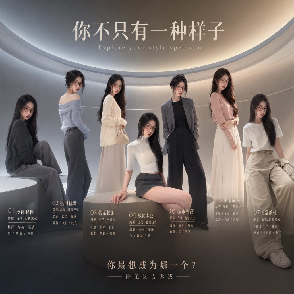 女性海报极简未来工作室优雅