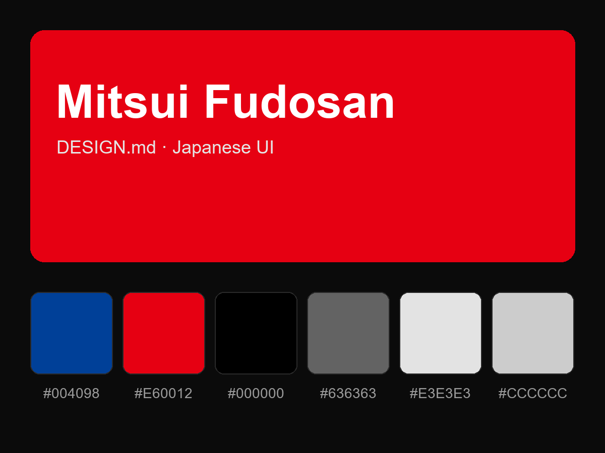 Mitsui Fudosan Style Design System (DESIGN.md, Japanese UI)