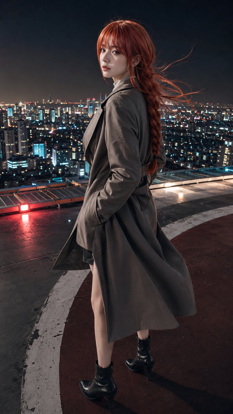 摩天楼屋顶停机坪夜景摄影