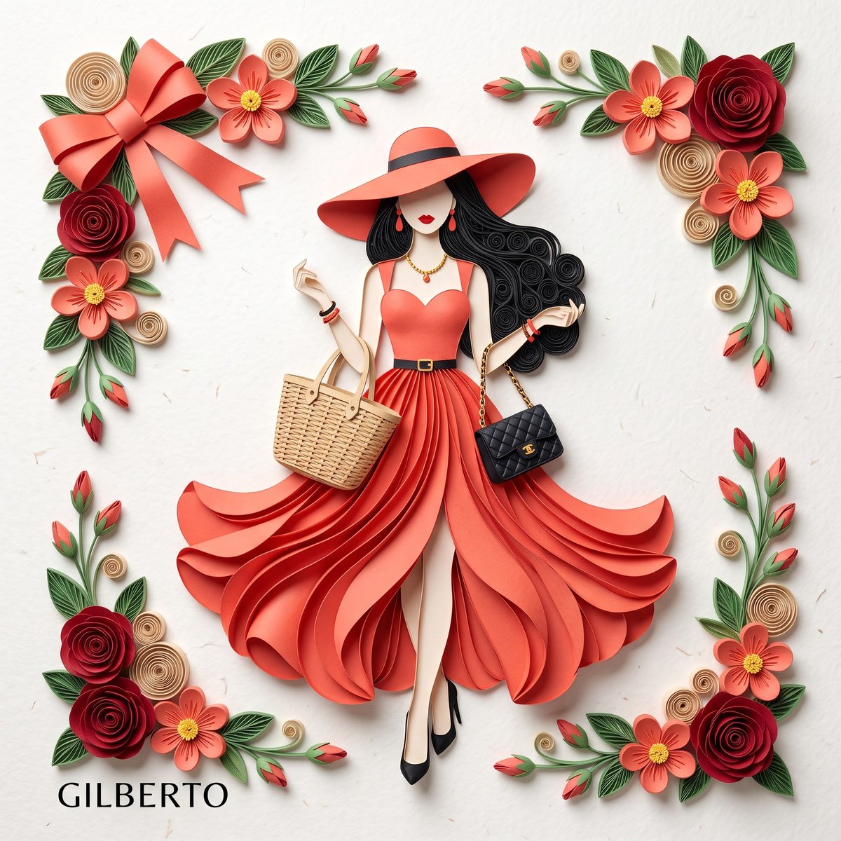 3D Layered Paper Quilling Fashion