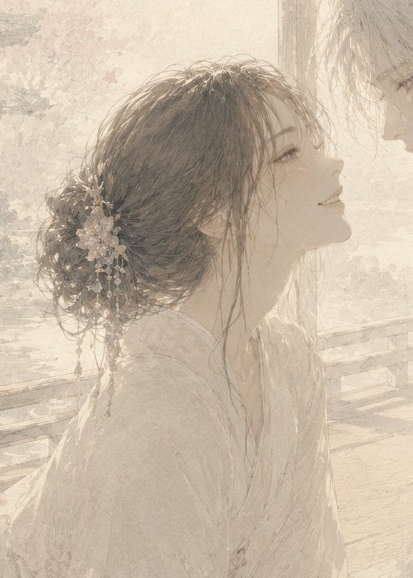 角色动漫插画室内温柔