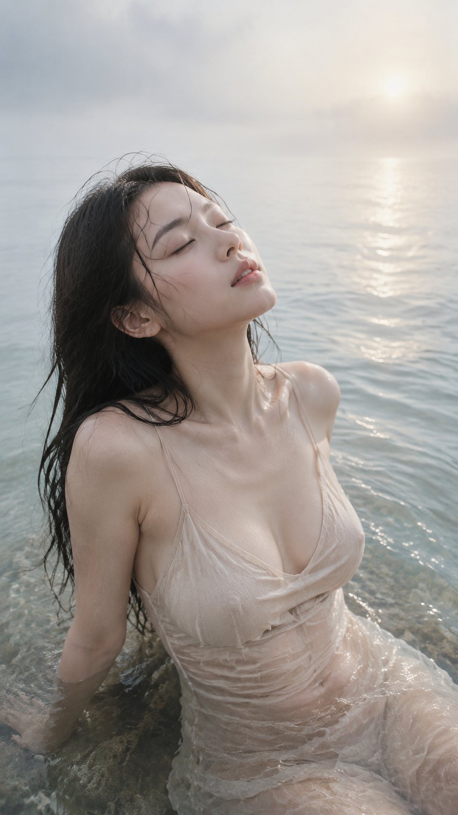 电影感液体沉默东亚女性肖像