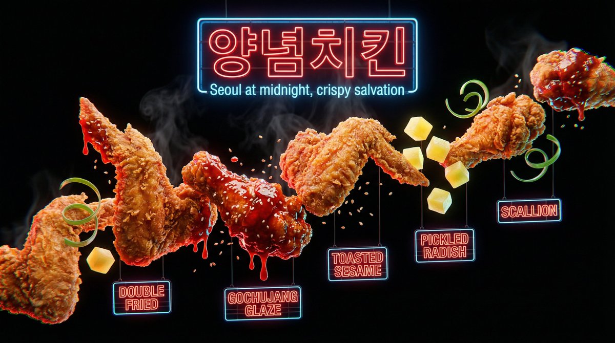 Neon Night Market Food Photography