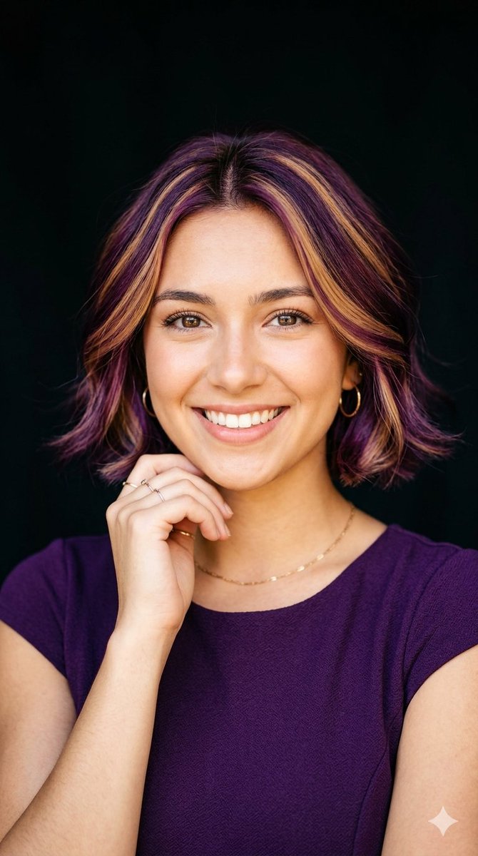 Radiant Purple Bob Portrait