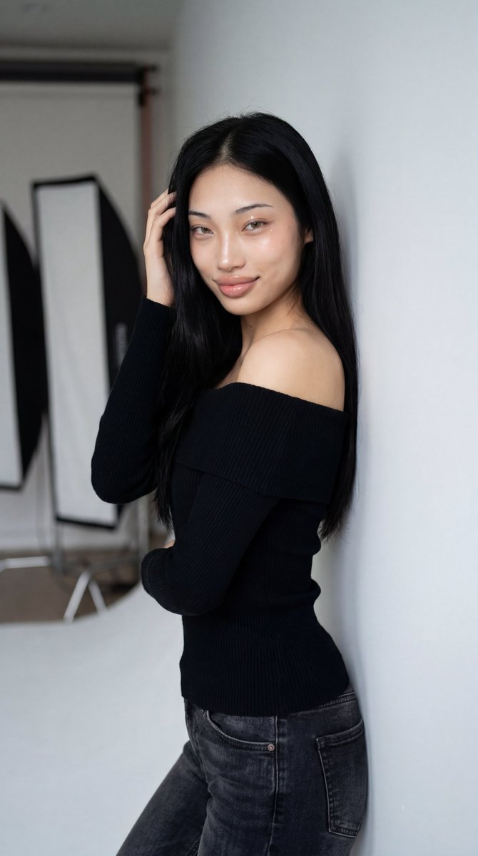 Korean Fashion Studio Portrait