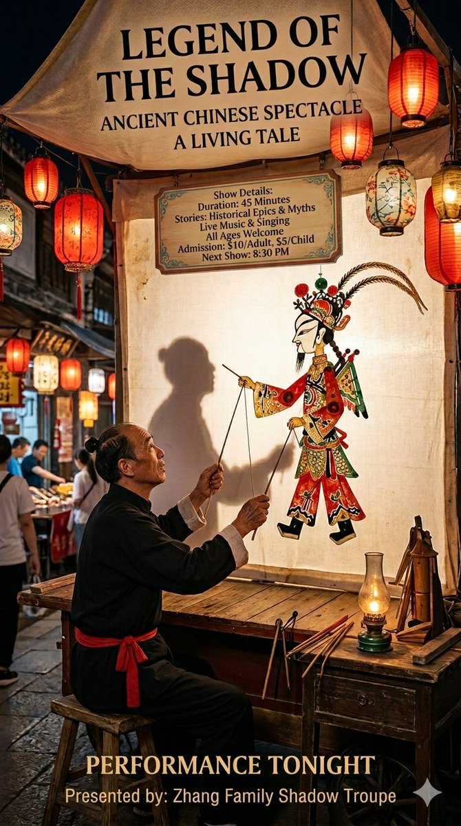Traditional Shadow Puppet Performance