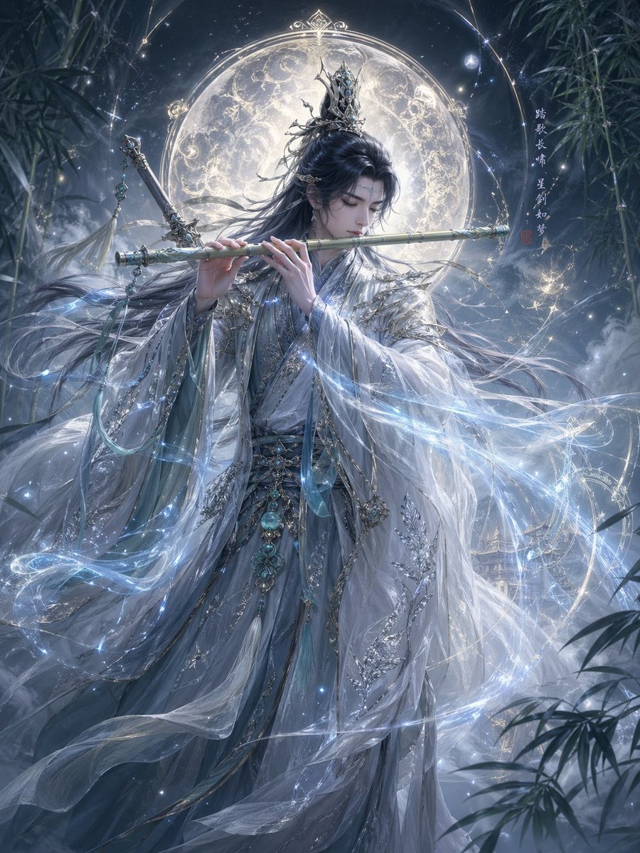 角色插画海报冷调雪优雅