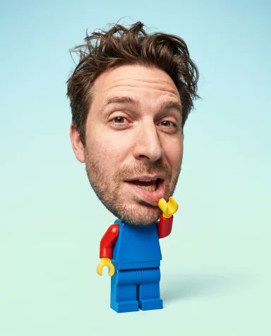 Surreal LEGO Minifigure Human Portrait