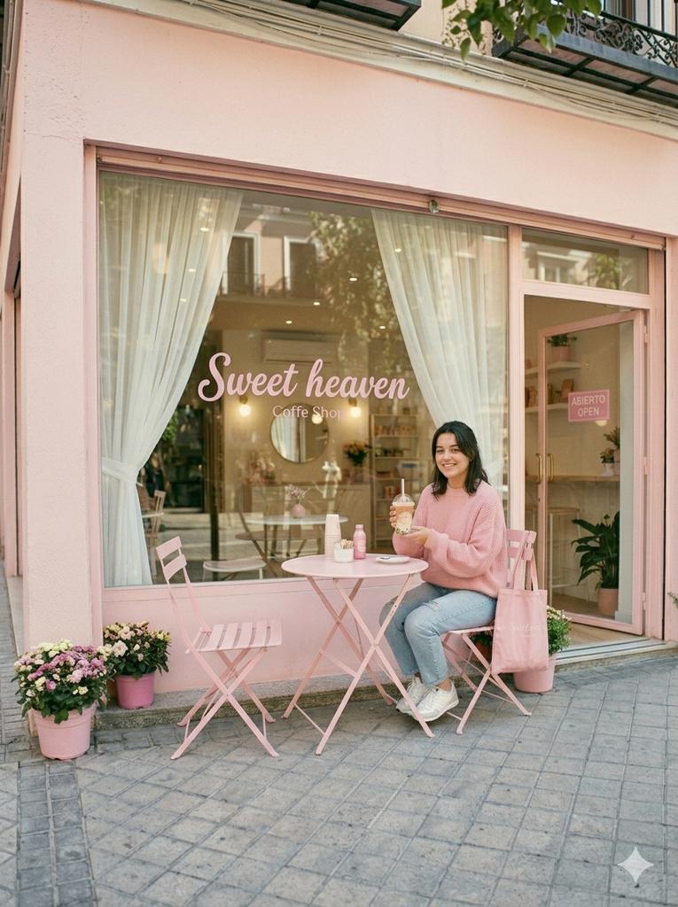 Pastel Pink Coffee Shop Aesthetic