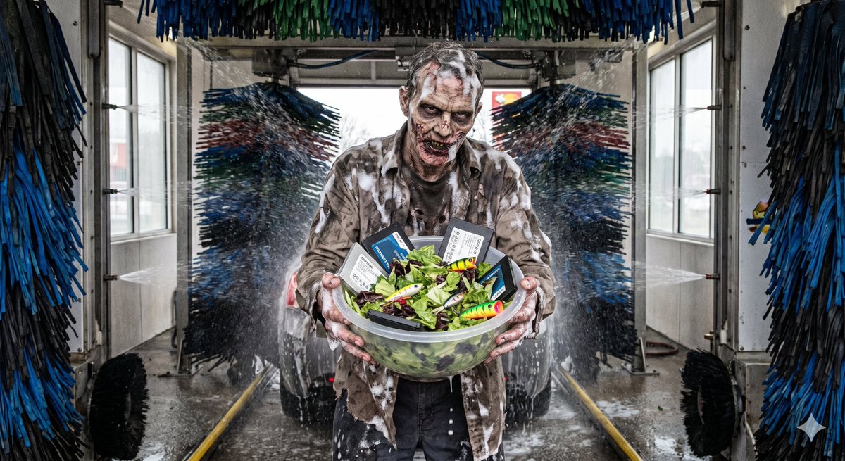 Bizarre Salad with Tech and Fishing Lures