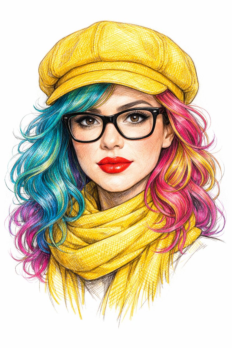 Digital Line Art Portrait Illustration