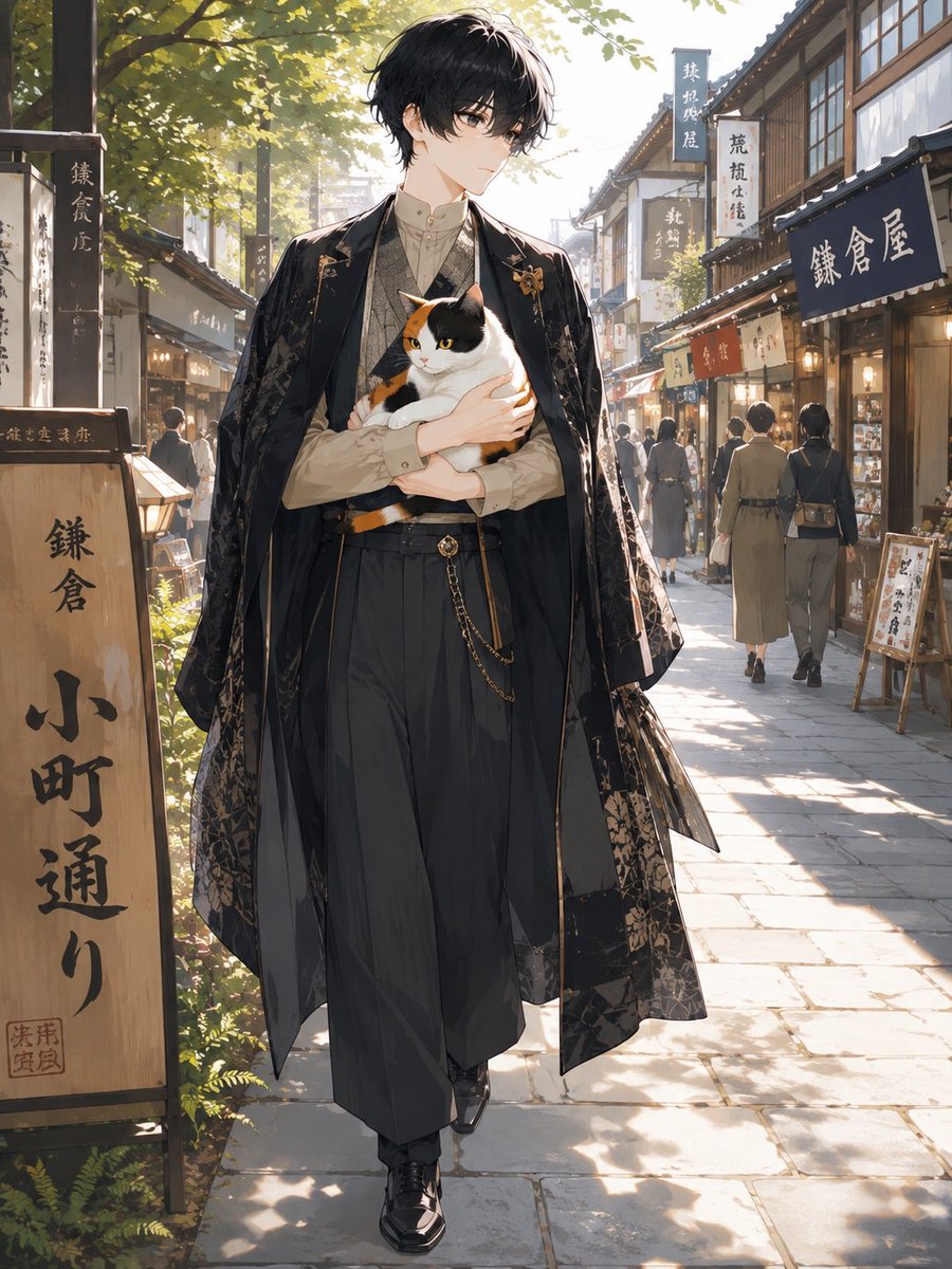 人像动漫插画街头温暖优雅