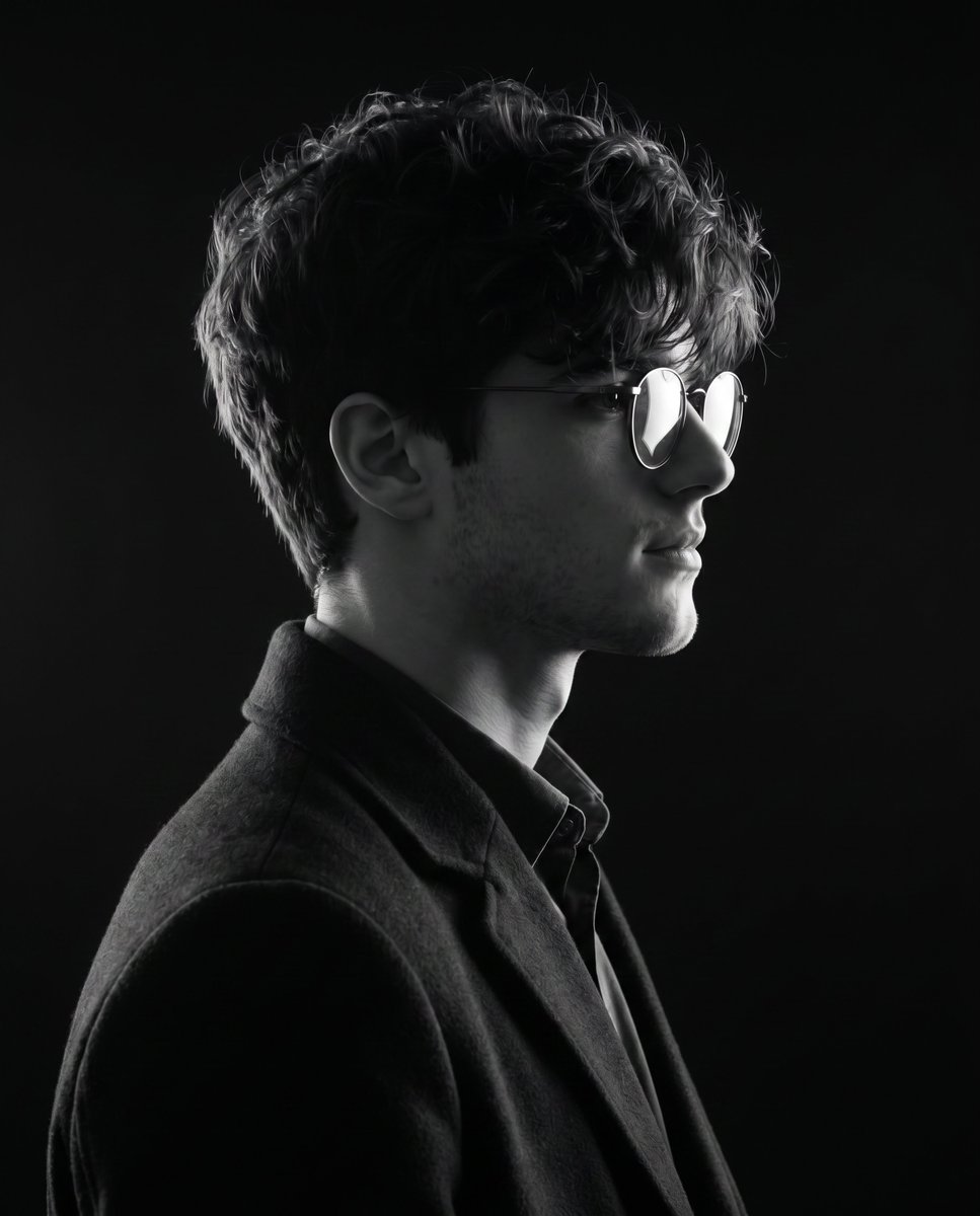 Monochrome Side-Profile Silhouette