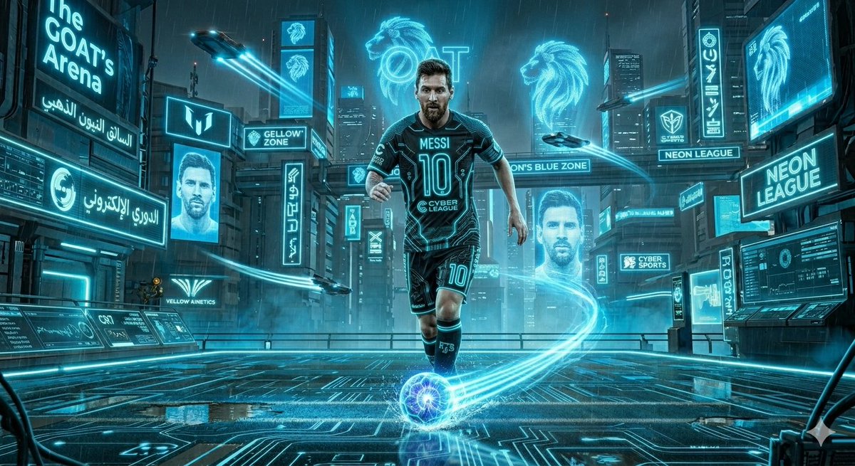 Cyberpunk Futuristic Soccer Scene